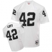 Mitchell and Ness Oakland Raiders 42 Ronnie Lott White Authentic Throwback NFL Jersey