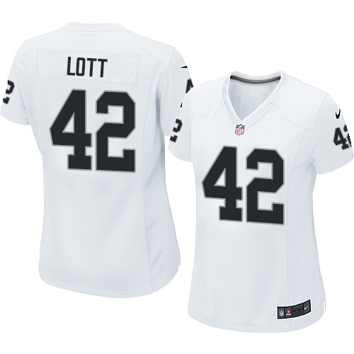 Women's Nike Oakland Raiders 42 Ronnie Lott Elite White NFL Jersey