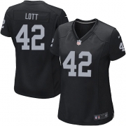 Women's Nike Oakland Raiders 42 Ronnie Lott Game Black Team Color NFL Jersey