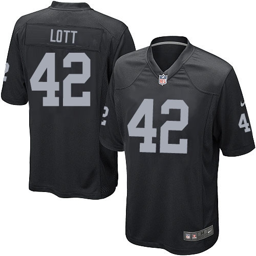 Youth Nike Oakland Raiders 42 Ronnie Lott Limited Black Team Color NFL Jersey