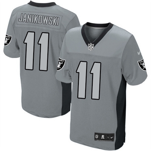 Men's Nike Oakland Raiders 11 Sebastian Janikowski Game Grey Shadow NFL Jersey