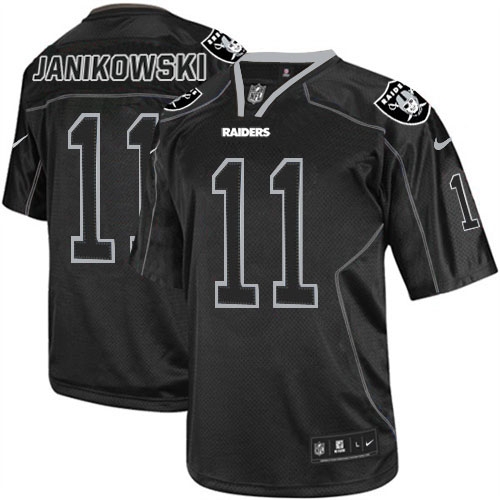 Men's Nike Oakland Raiders 11 Sebastian Janikowski Game Lights Out Black NFL Jersey