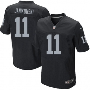 Men's Nike Oakland Raiders 11 Sebastian Janikowski Elite Black Team Color NFL Jersey
