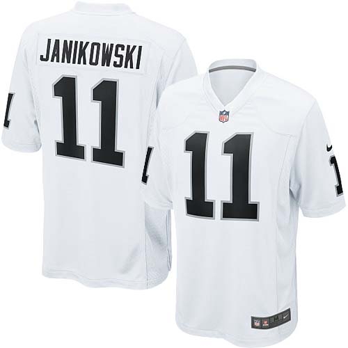 Men's Nike Oakland Raiders 11 Sebastian Janikowski Game White NFL Jersey