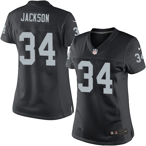 Women's Nike Oakland Raiders 34 Bo Jackson Limited Black Team Color NFL Jersey