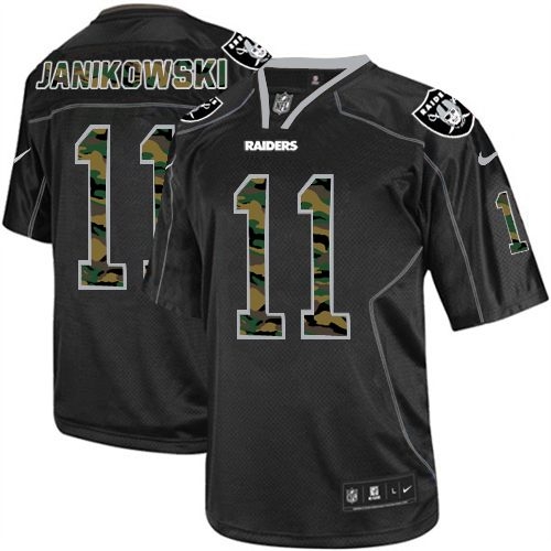 Men's Nike Oakland Raiders 11 Sebastian Janikowski Limited Black Camo Fashion NFL Jersey