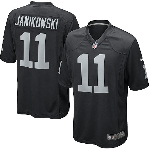 Youth Nike Oakland Raiders 11 Sebastian Janikowski Elite Black Team Color NFL Jersey