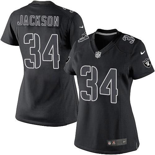 Women's Nike Oakland Raiders 34 Bo Jackson Game Black Impact NFL Jersey
