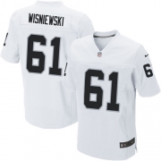 Men's Nike Oakland Raiders 61 Stefen Wisniewski Elite White NFL Jersey