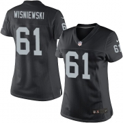 Women's Nike Oakland Raiders 61 Stefen Wisniewski Elite Black Team Color NFL Jersey