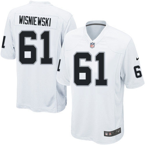 Youth Nike Oakland Raiders 61 Stefen Wisniewski Elite White NFL Jersey