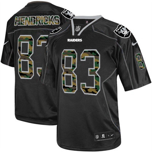 Men's Nike Oakland Raiders 83 Ted Hendricks Elite Black Camo Fashion NFL Jersey