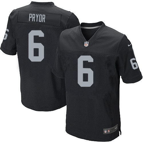 Men's Nike Oakland Raiders 6 Terrelle Pryor Elite Black Team Color NFL Jersey