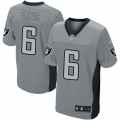 Men's Nike Oakland Raiders 6 Terrelle Pryor Elite Grey Shadow NFL Jersey