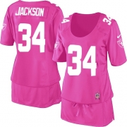 Women's Nike Oakland Raiders 34 Bo Jackson Limited Pink Breast Cancer Awareness NFL Jersey