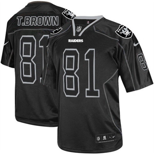 Men's Nike Oakland Raiders 81 Tim Brown Game Lights Out Black NFL Jersey