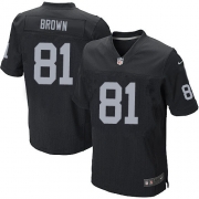 Men's Nike Oakland Raiders 81 Tim Brown Elite Black Team Color NFL Jersey