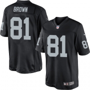 Men's Nike Oakland Raiders 81 Tim Brown Limited Black Team Color NFL Jersey