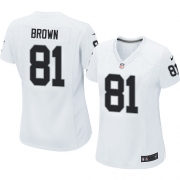 Women's Nike Oakland Raiders 81 Tim Brown Elite White NFL Jersey