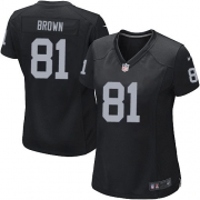 Women's Nike Oakland Raiders 81 Tim Brown Game Black Team Color NFL Jersey