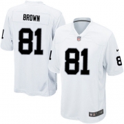 Youth Nike Oakland Raiders 81 Tim Brown Elite White NFL Jersey