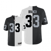 Men's Nike Oakland Raiders 33 Tyvon Branch Elite Team/Road Two Tone NFL Jersey