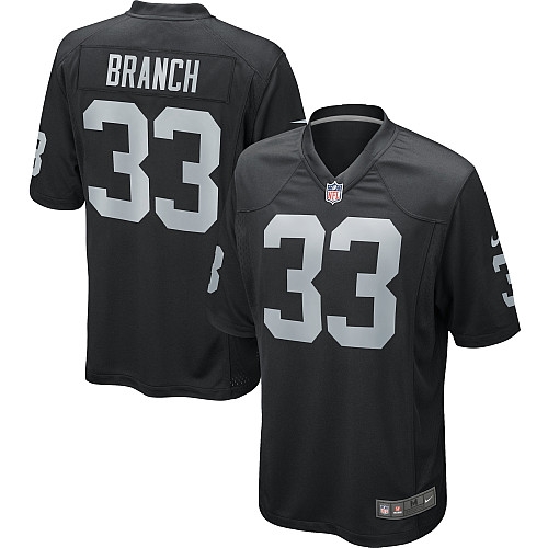 Men's Nike Oakland Raiders 33 Tyvon Branch Game Black Team Color NFL Jersey