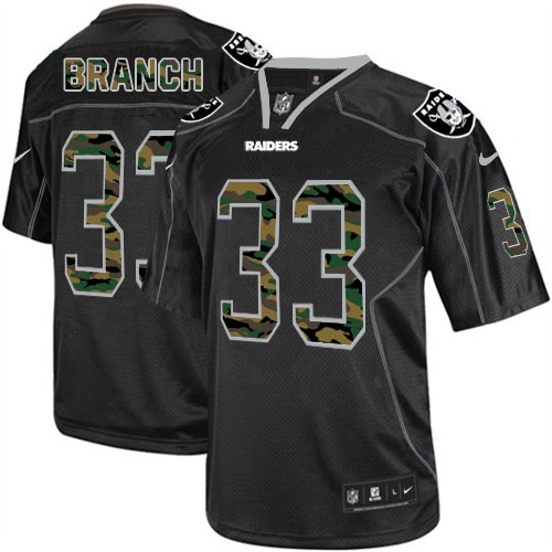 Men's Nike Oakland Raiders 33 Tyvon Branch Limited Black Camo Fashion NFL Jersey