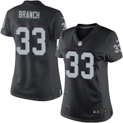 Women's Nike Oakland Raiders 33 Tyvon Branch Elite Black Team Color NFL Jersey