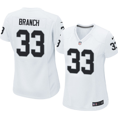 Women's Nike Oakland Raiders 33 Tyvon Branch Limited White NFL Jersey