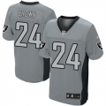 Men's Nike Oakland Raiders 24 Willie Brown Limited Grey Shadow NFL Jersey