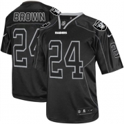 Men's Nike Oakland Raiders 24 Willie Brown Elite Lights Out Black NFL Jersey