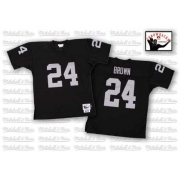 Mitchell and Ness Oakland Raiders 24 Willie Brown Black Team Color Authentic Throwback NFL Jersey