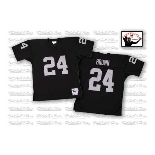 Mitchell and Ness Oakland Raiders 24 Willie Brown Black Team Color Authentic Throwback NFL Jersey