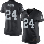 Women's Nike Oakland Raiders 24 Willie Brown Limited Black Team Color NFL Jersey