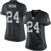 Women's Nike Oakland Raiders 24 Willie Brown Elite Black Team Color NFL Jersey