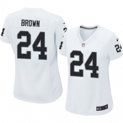Women's Nike Oakland Raiders 24 Willie Brown Elite White NFL Jersey