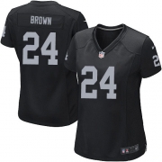 Women's Nike Oakland Raiders 24 Willie Brown Game Black Team Color NFL Jersey