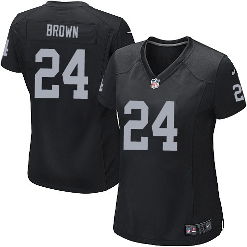 Women's Nike Oakland Raiders 24 Willie Brown Game Black Team Color NFL Jersey