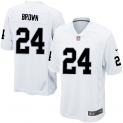 Youth Nike Oakland Raiders 24 Willie Brown Elite White NFL Jersey